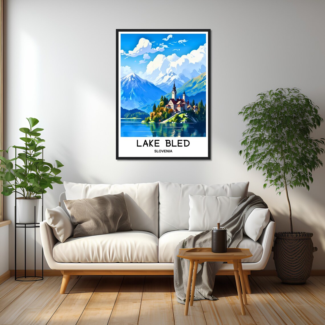 Lake Bled Slovenia Island Church Alpine View Travel Art Poster - Image 2