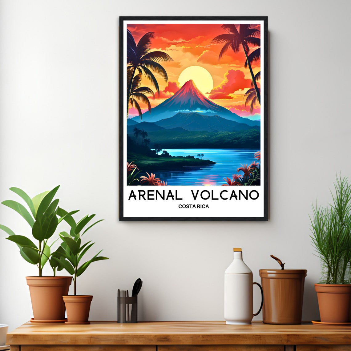Costa Rica Travel Poster Costa Rica Travel Print Arenal Volcano Print Costa Rica Lover Gift Costa Rica Travel Gift Arenal Volcano Poster - Image 3