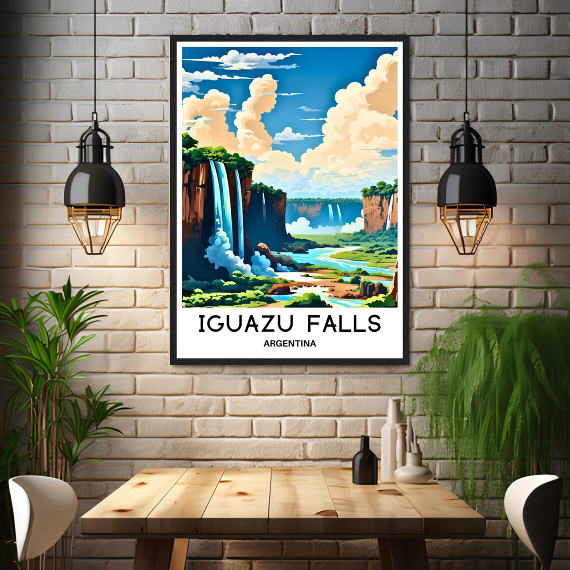 Iguazu Falls Towering Waterfalls Jungle Argentina Travel Poster - Image 3