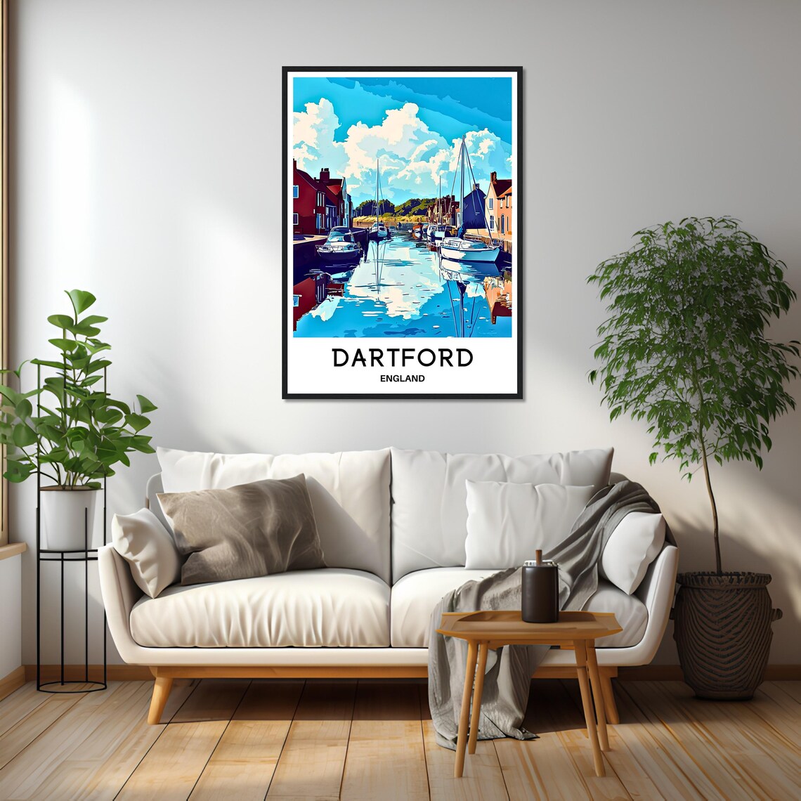 Dartford England Marina Harbor Colorful Boats Waterfront Travel Poster - Image 2