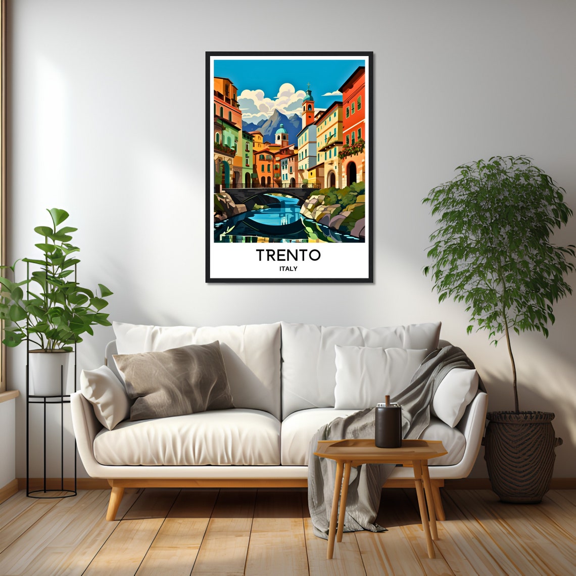 Trento Travel Print Trento Poster Italian Art Print Italy Lover Gift Italy Wall Hanging Art Home Office Decor Trento City Illustration - Image 2