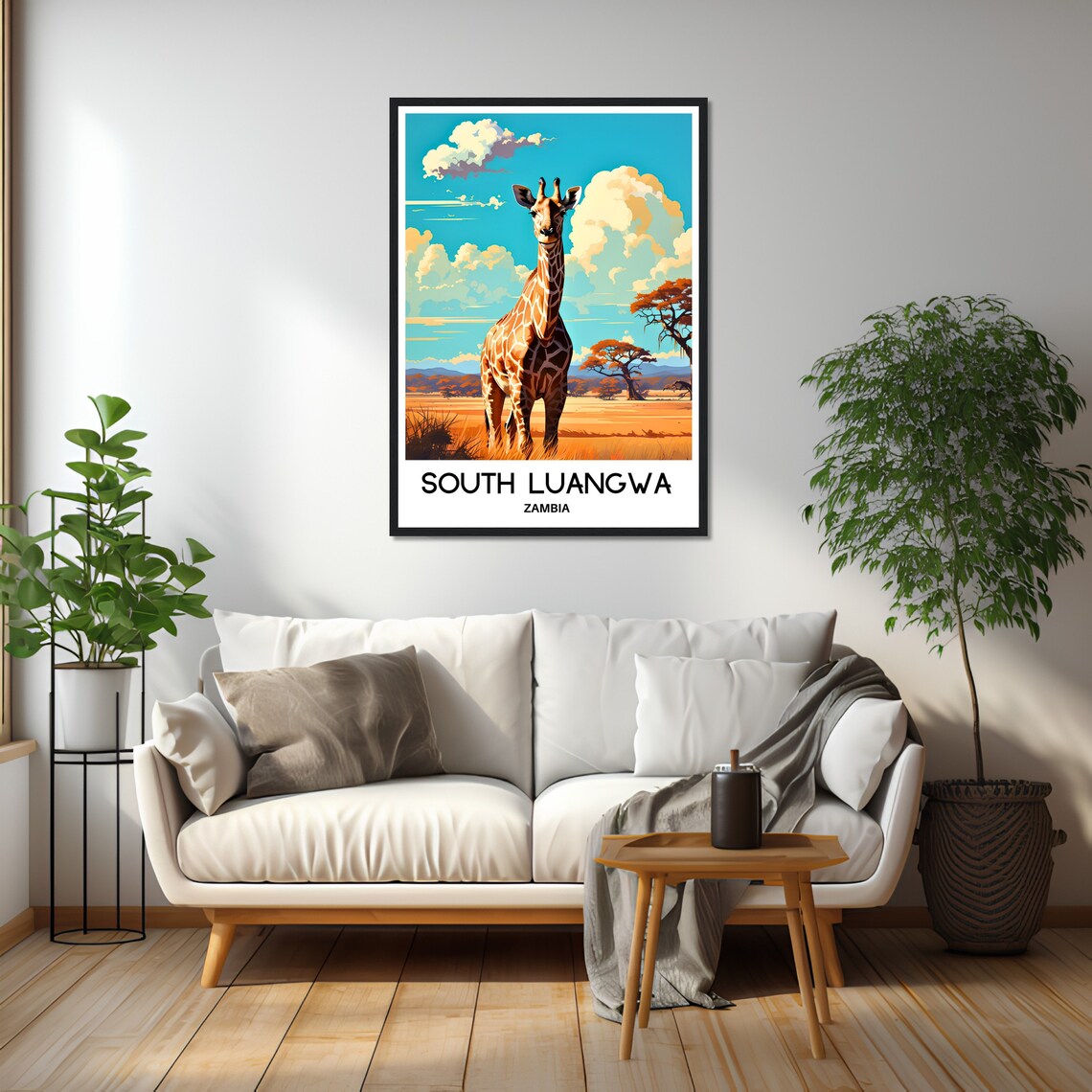 South Luangwa National Park Travel Print South Luangwa Poster Zambian Art Print Zambia Lover Gift Wall Hanging Illustration Home Decor - Image 2