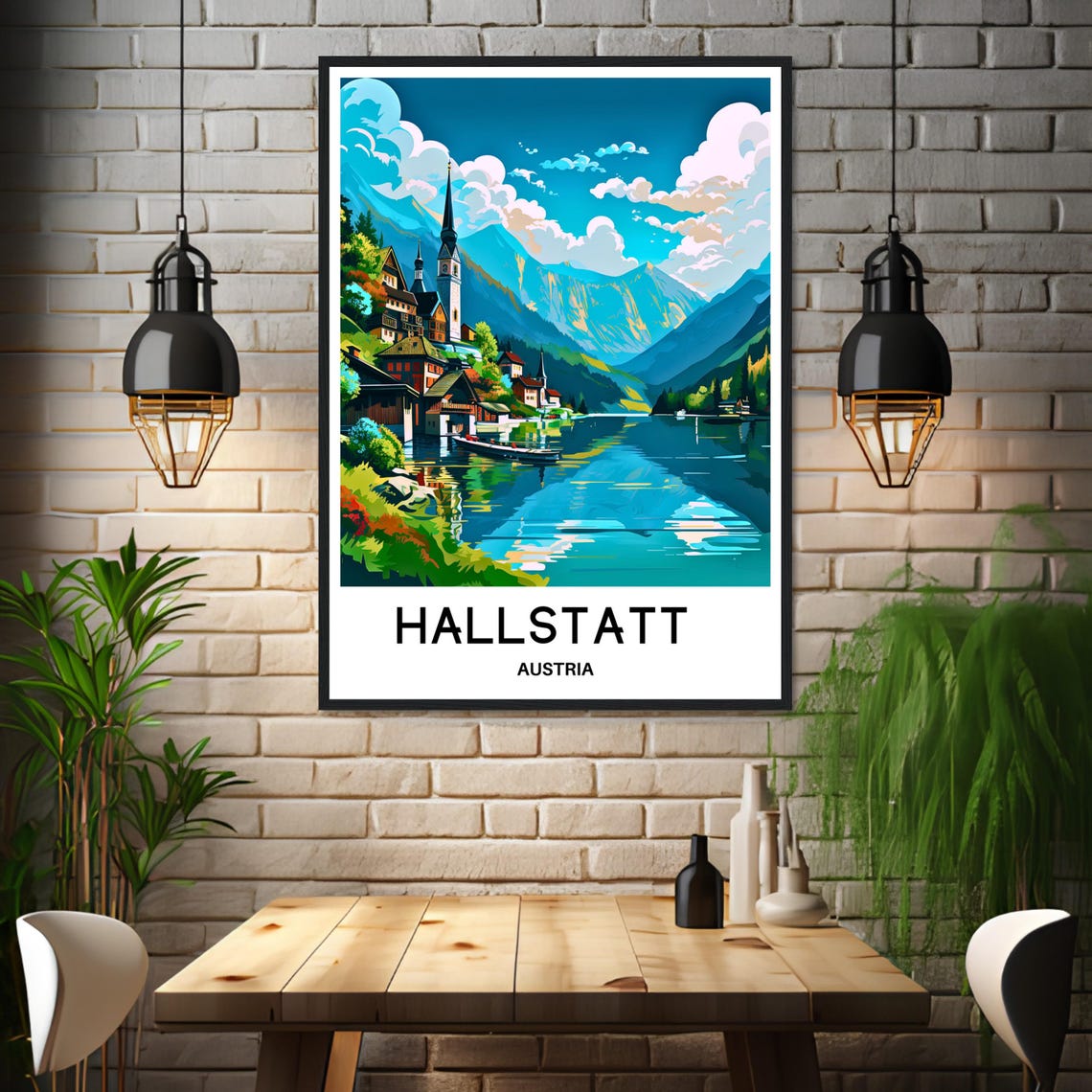 Hallstatt Austria Village Reflections on a Mountain Lake Poster - Image 3