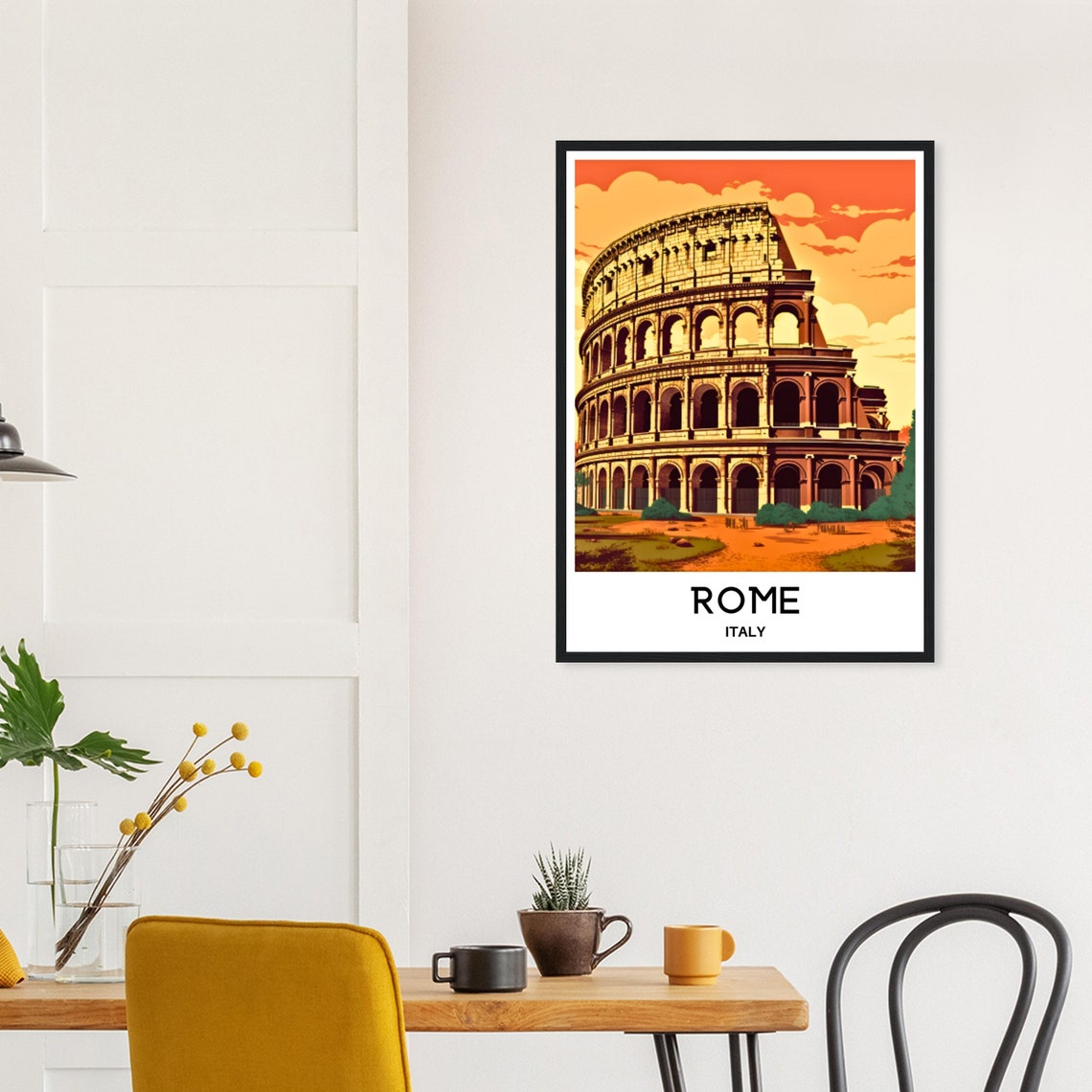 Rome Travel Poster Rome Travel Print Rome Gift Art Rome Travel Art Rome Italy Print Rome Lover Gift Rome Painting Rome Colosseum Print Rome - Image 2
