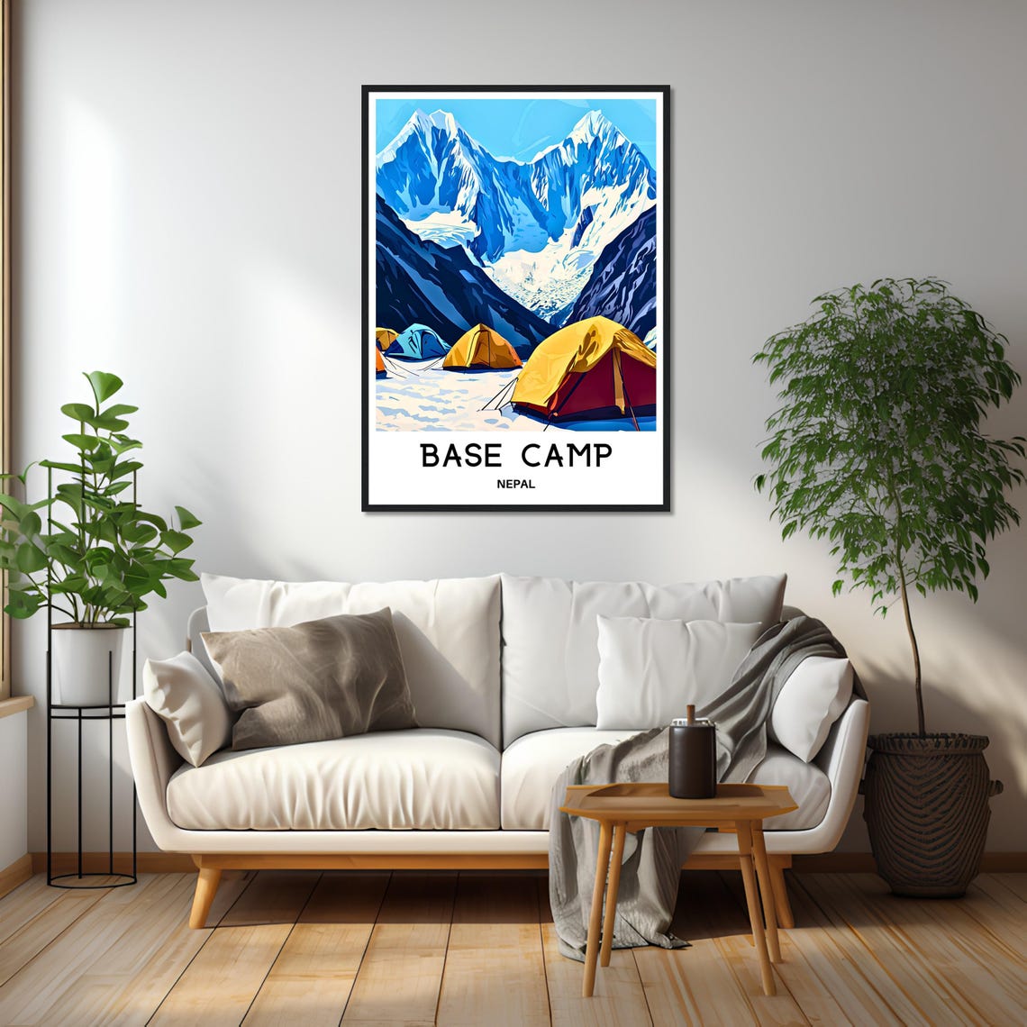 Nepal Base Camp Tents Snowy Himalayan Peaks Travel Wall Poster - Image 2