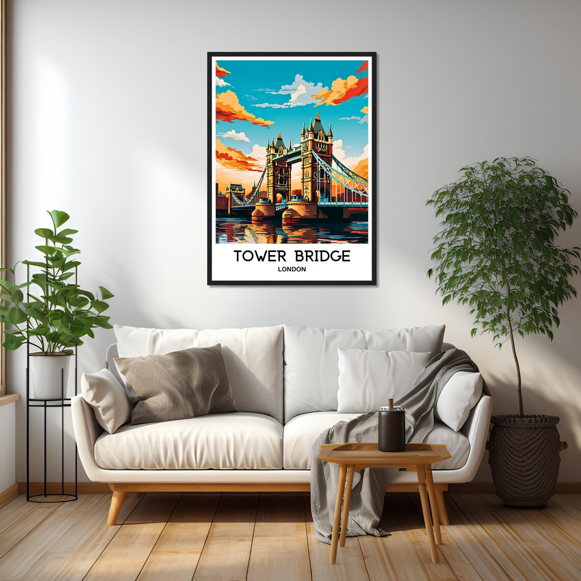 London Tower Bridge Glowing at Sunset Over the Thames River Poster - Image 2