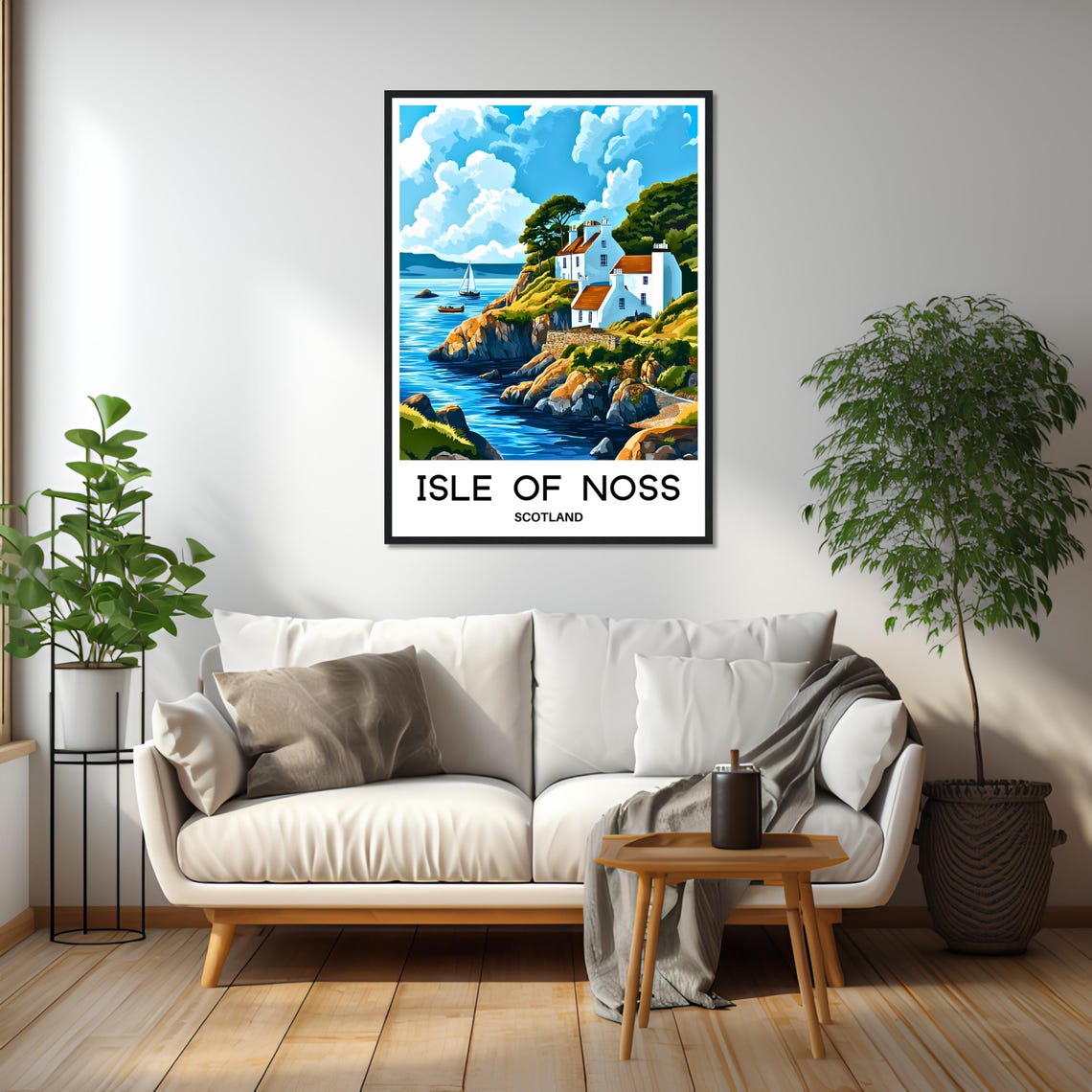 Isle Of Noss Travel Print Isle Of Noss Poster Scottish Art Print Scotland Lover Gift Wall Hanging Isle Of Noss Illustration Home Decor - Image 2