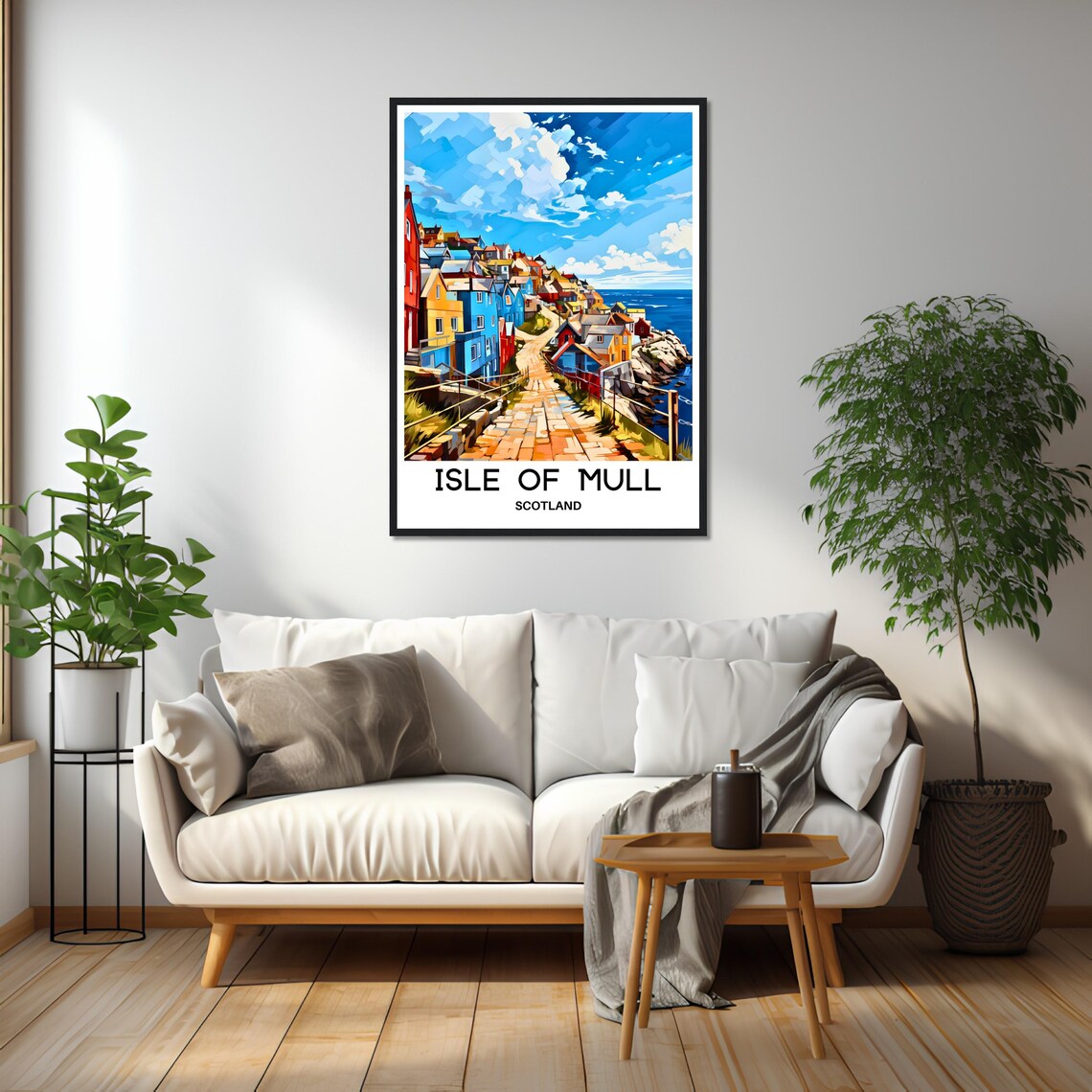 Isle of Mull Colorful Harbor Village Street Scotland Scene Poster - Image 2