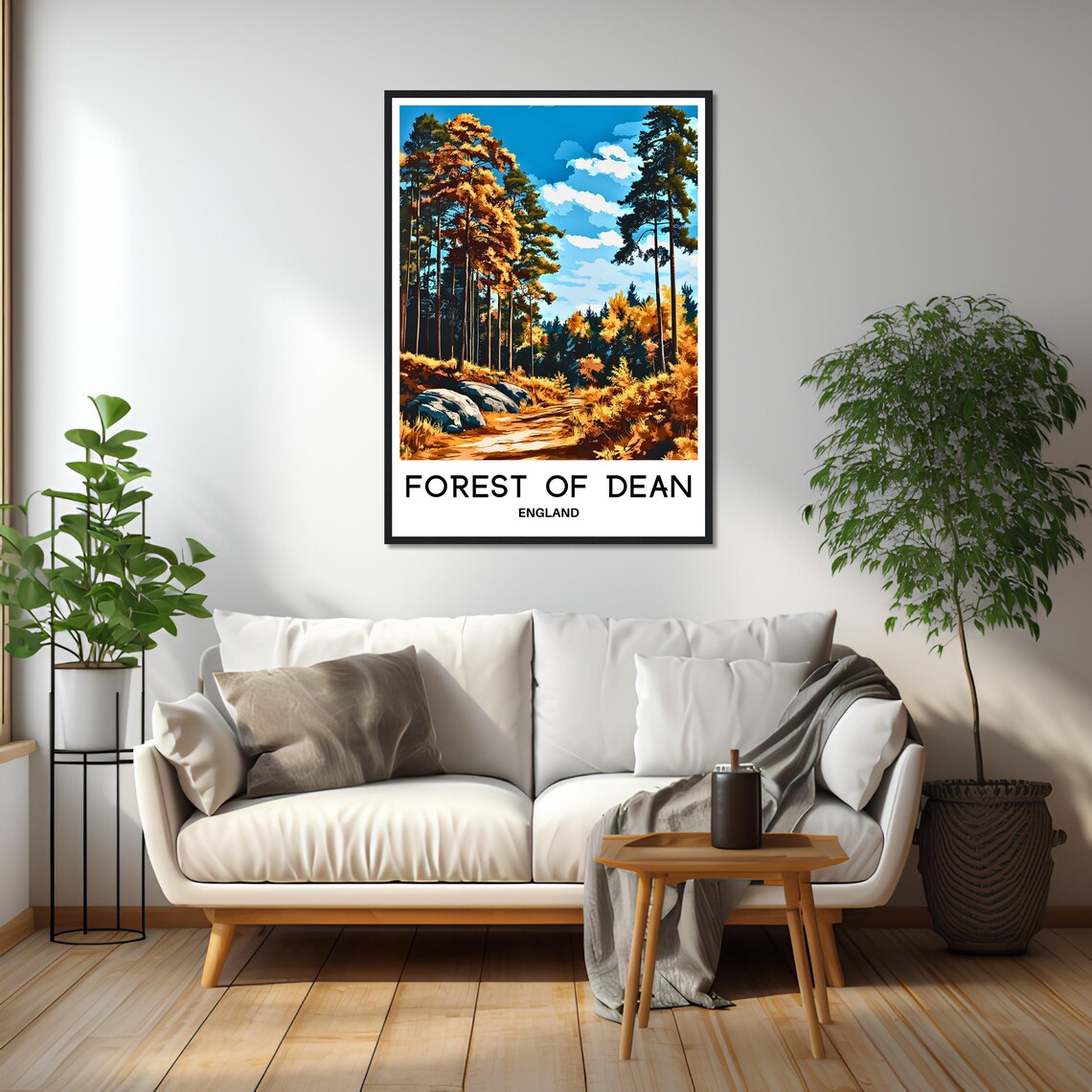 Forest Of Dean Autumn Pine Woods Golden Path England Travel Poster - Image 2
