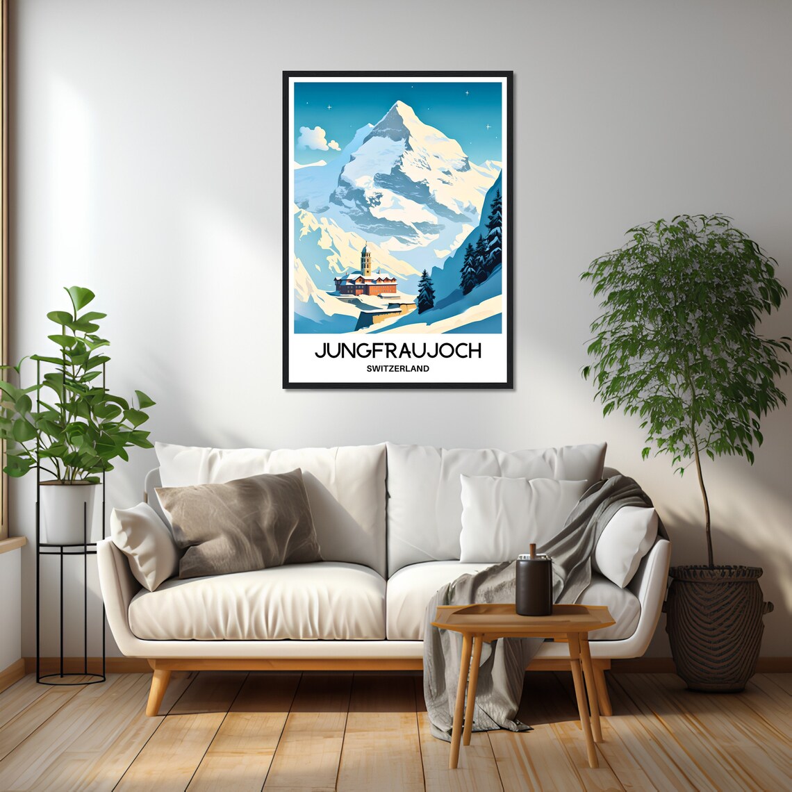 Jungfraujoch Switzerland Snow Peak Alpine Mountain Travel Poster - Image 2