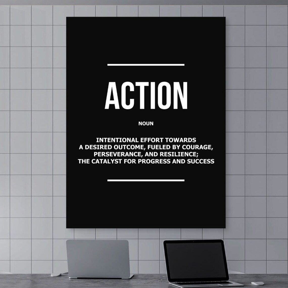 Action Noun Intentional Drive Courage Quote Print