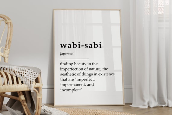 Wabi Sabi Print Nature Definition Unframed Japanese Word Print Living Roombedroomkitchen Wall Art
