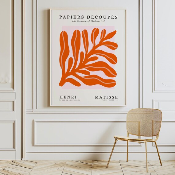 Henri Matisse Exhibition Poster Wall Art Cutout Museum Print Leaf Print Modern Gallery Wall Papiers Decoupes Print Boho Art