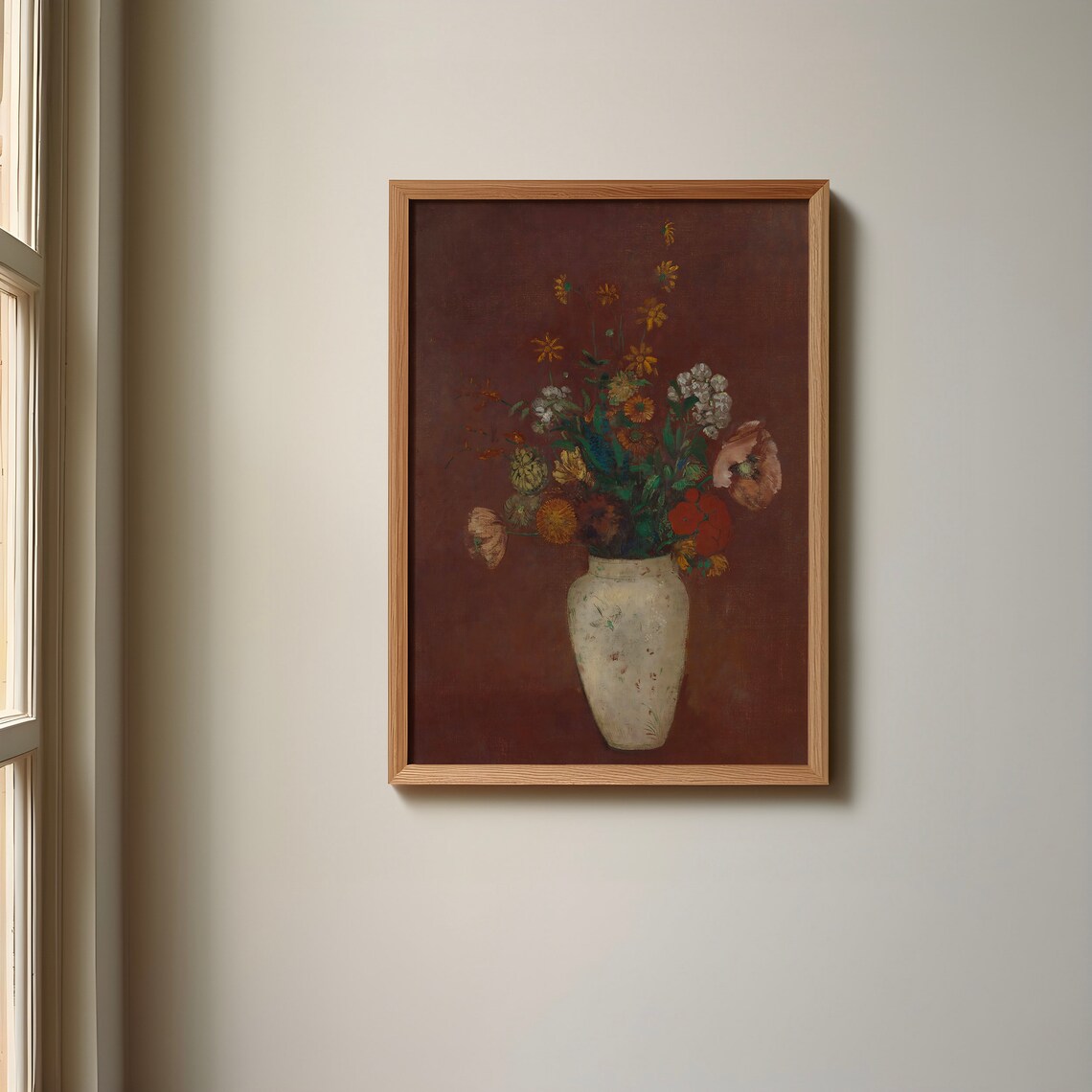 Botanical Cottage Core Floral Art Print, Neutral - Image 2