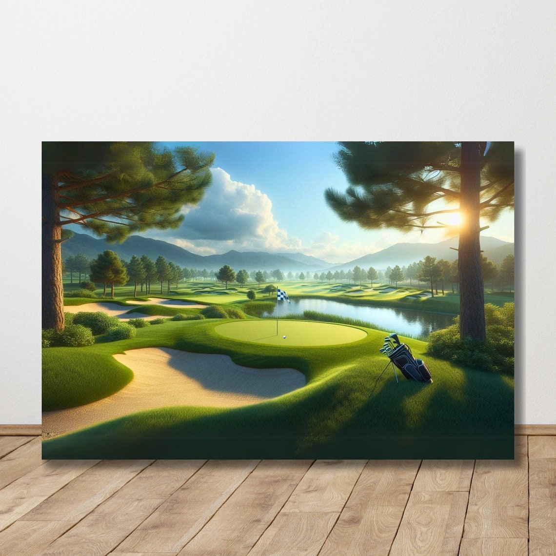 Golf Wall Art Golf Prints Wall Art Golf Dad Golf Course On A Sunny Day Extra Large Wall Art Golf Wall Decor Golfer Gifts
