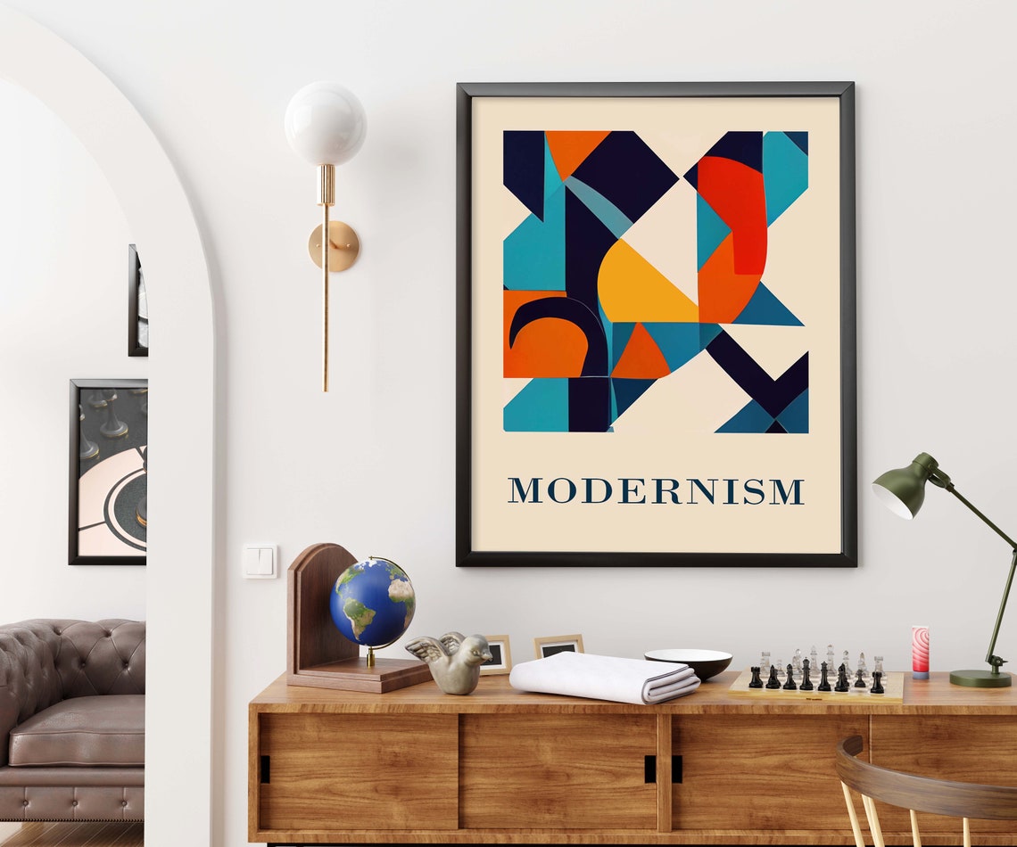 Modernism Bauhaus Geometric Abstract Shapes Mid Century Poster - Image 2