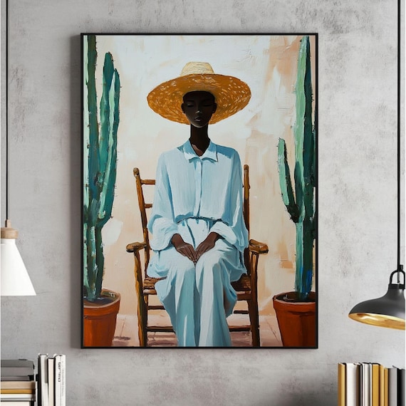 Minimalist African Desert Illustration, Southwestern Print