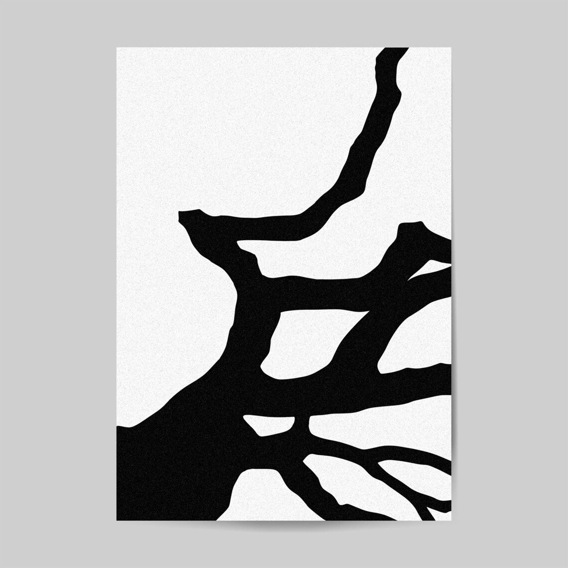 Black Tree Branch Abstract, Minimalist Botanical Art Print - Image 2