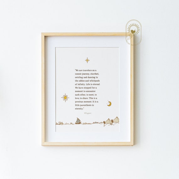 The Alchemist Paulo Coelho Quote Art Print, Cosmic