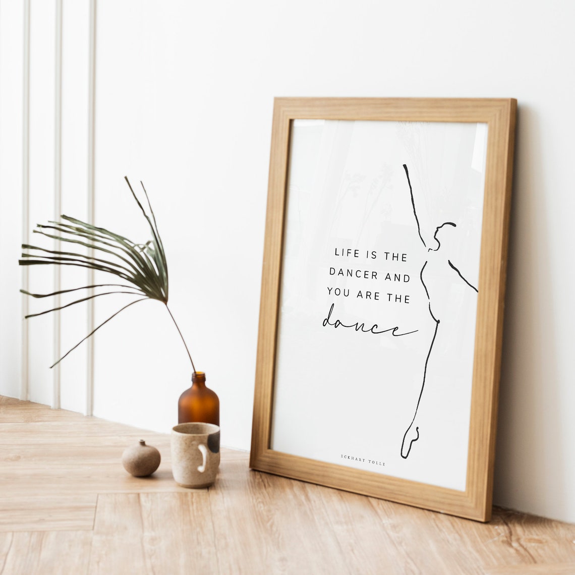 Eckhart Tolle Life Is the Dancer Dance Minimalist Line Art Print - Image 4