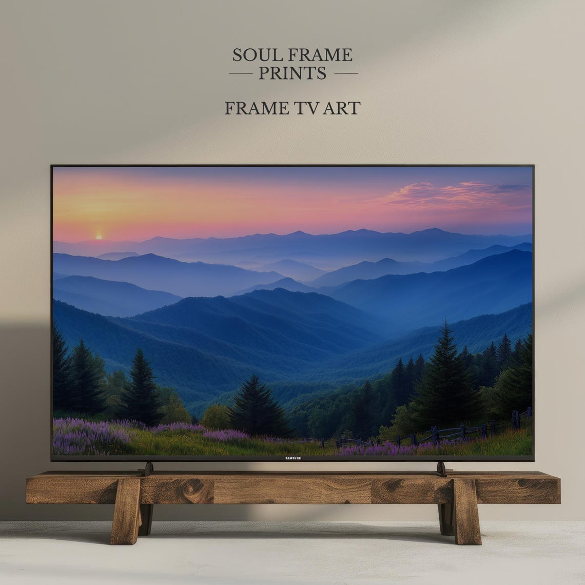 Great Smoky Mountains Blue Ridge Sunrise Layers Frame TV Art Poster