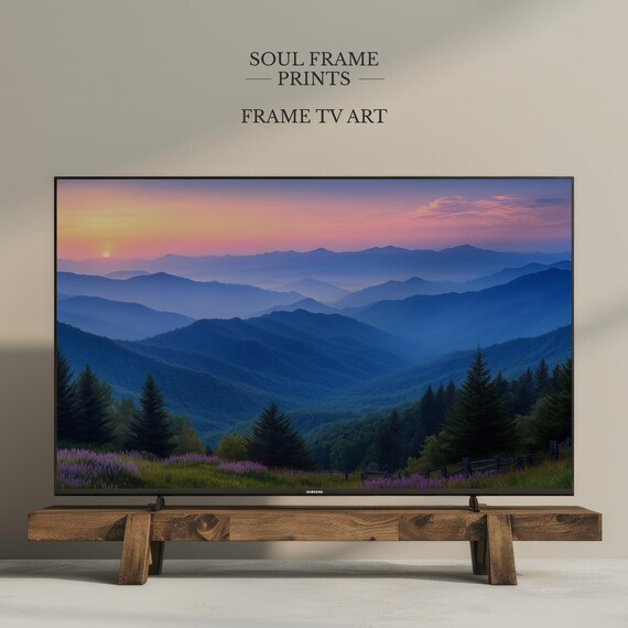 Great Smoky Mountains Blue Ridge Sunrise Layers Frame TV Art Poster