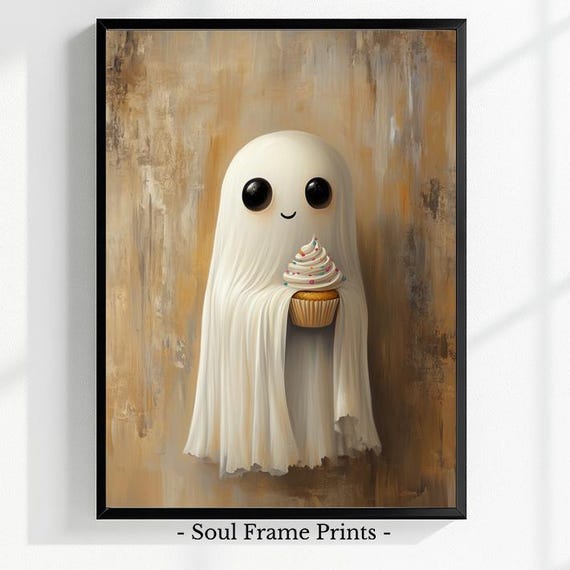 Wall Art Halloween Dessert Illustration Spooky Cute Kitchen Fall Holiday Party Decor Whimsical Artwork 548