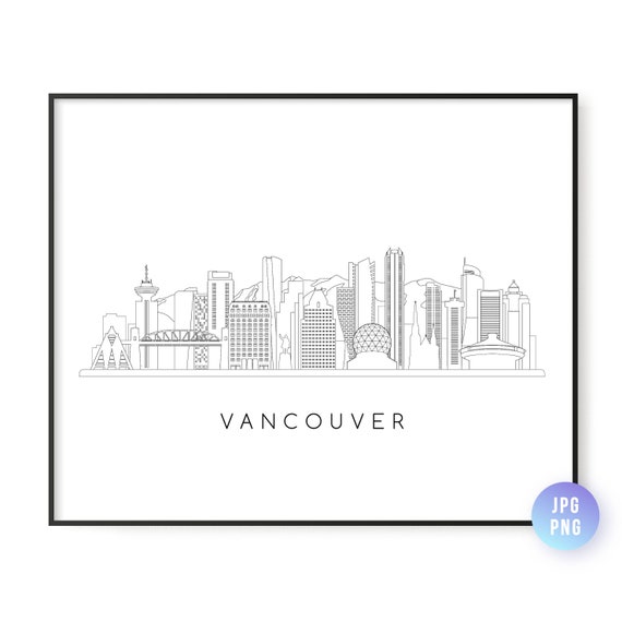 Vancouver Skyline Line Art Art Print