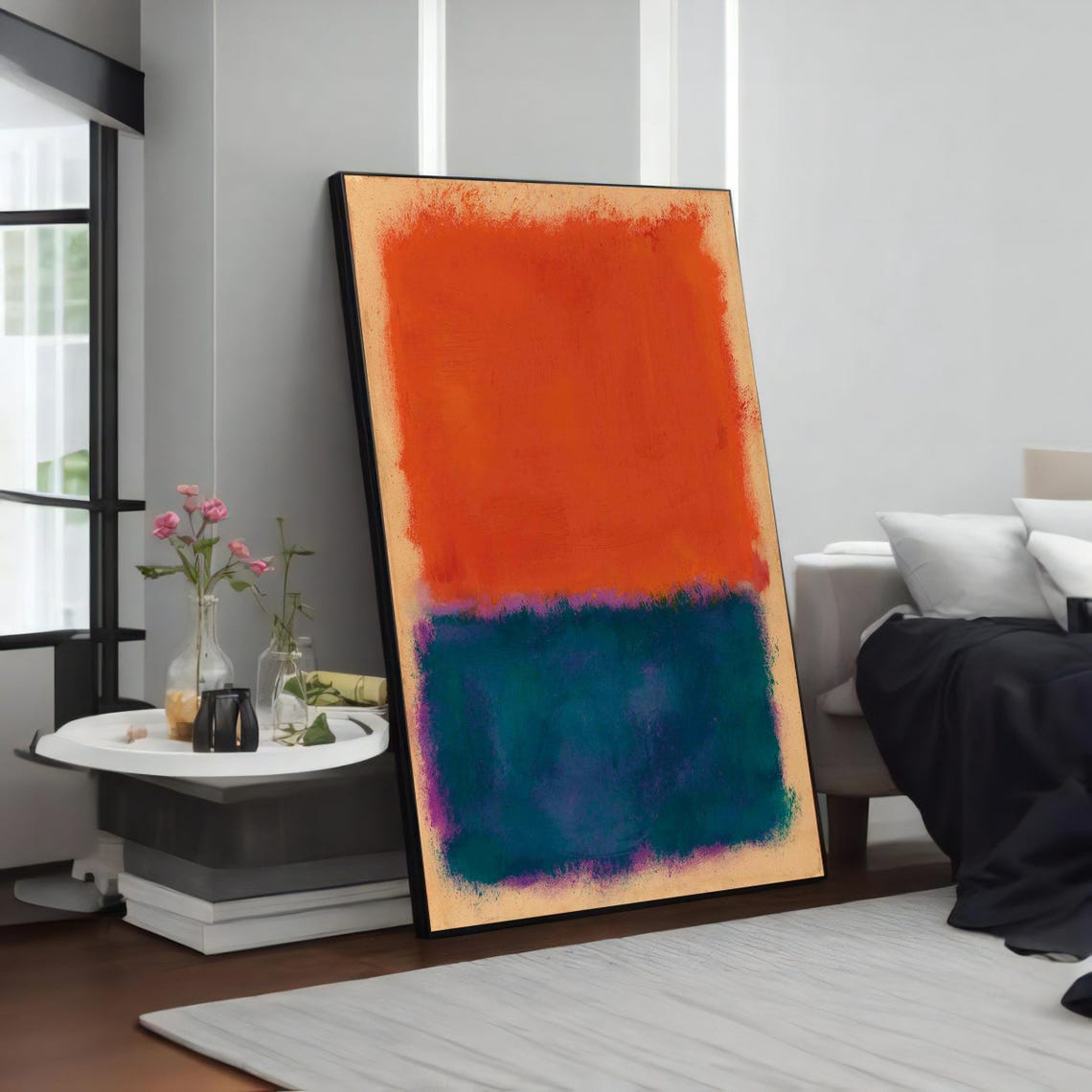 Rothko Style Sunset Orange Teal Blue Color Field Abstract Poster - Image 4
