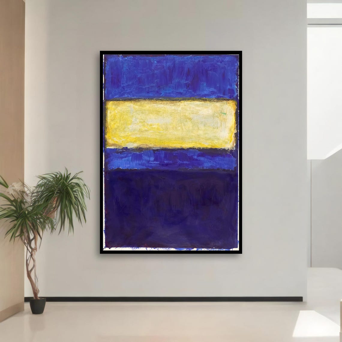 Rothko Style Bold Blue Yellow Color Field Abstract Art Poster - Image 3