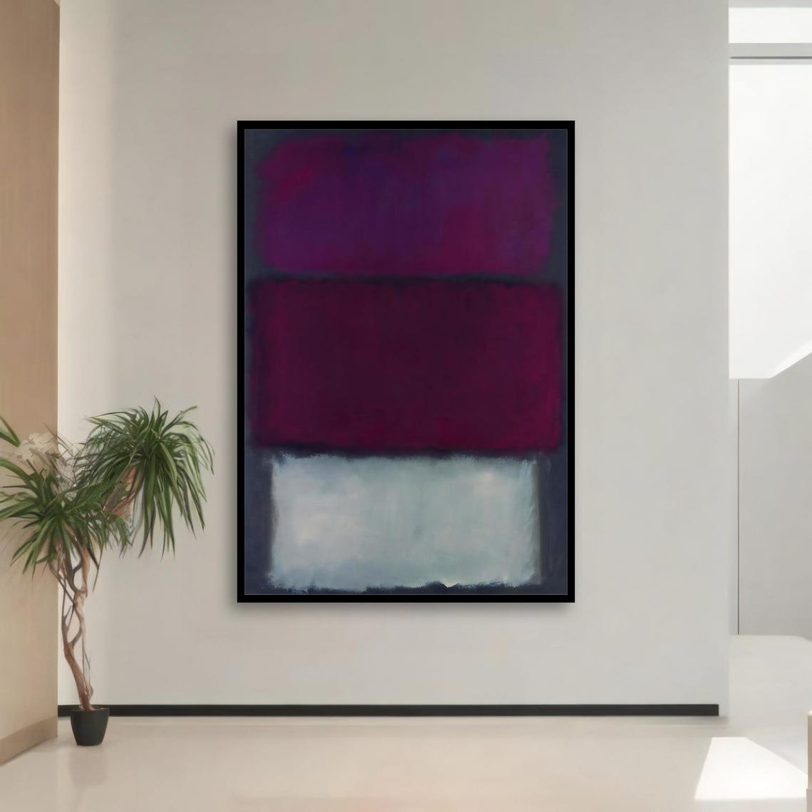 Rothko Style Purple Red White Color Field Modern Abstract Poster - Image 3