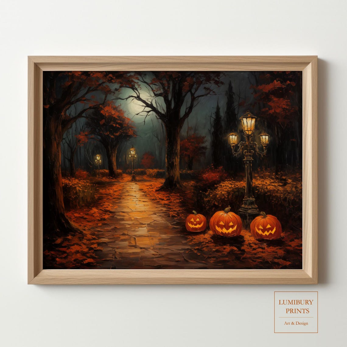 Rustic Halloween Home Decor Pumpkin Wall Art Vintage Print Jack O Lantern Autumn Printing Instant