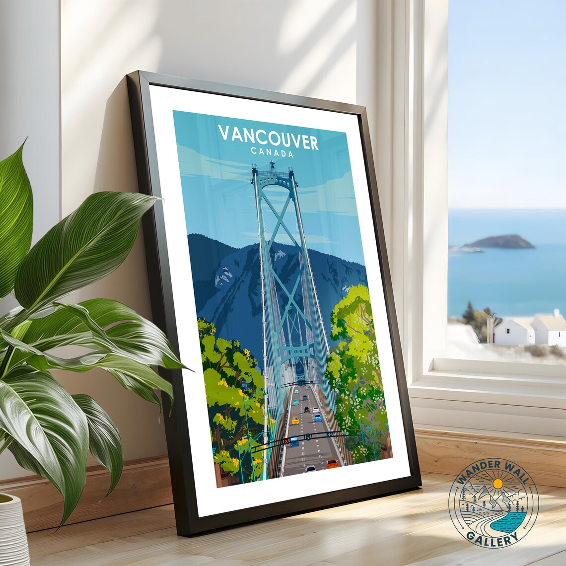 Vancouver Canada Lions Gate Bridge Scenic Mountain Drive Poster - Image 2