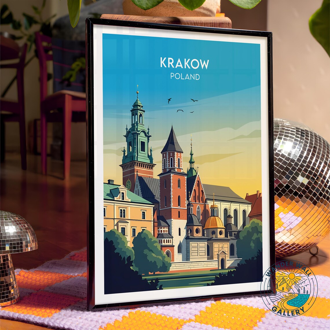 Krakow Poland Wawel Cathedral Spires Towers Vintage Travel Poster - Image 4