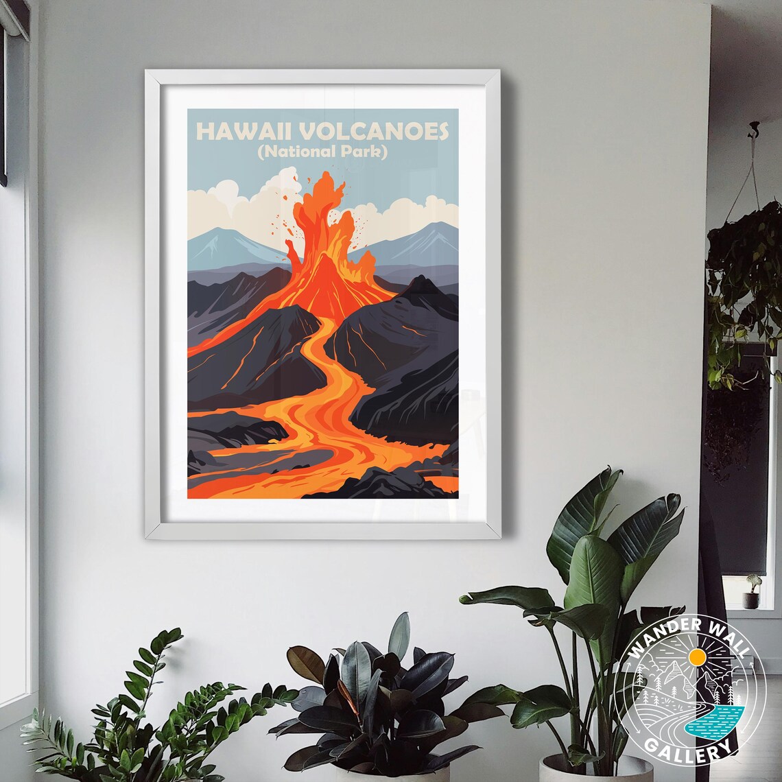 Hawaii Volcanoes National Park Erupting Lava Flow Vintage Travel Poster - Image 3