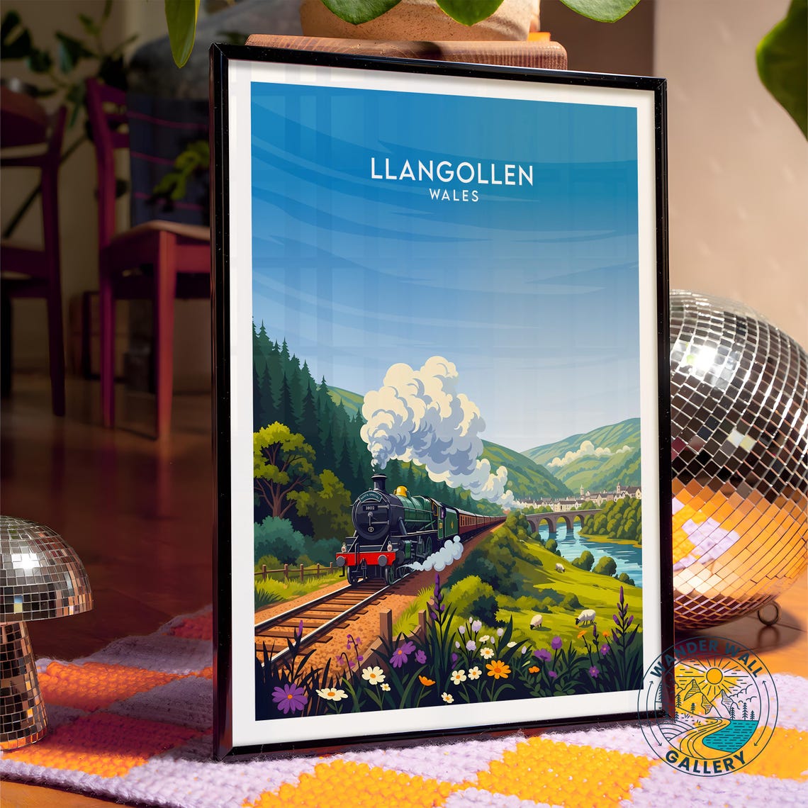 Llangollen Wales Vintage Steam Train Valley Retro Travel Poster - Image 4