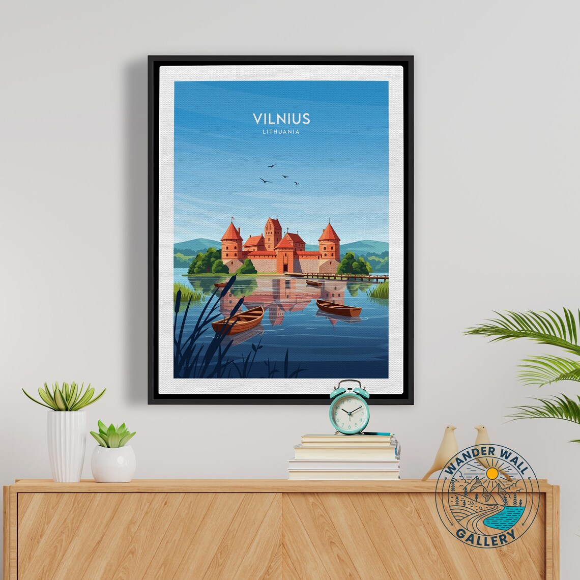 Vilnius Lithuania Trakai Island Castle Lake Vintage Travel Poster - Image 5