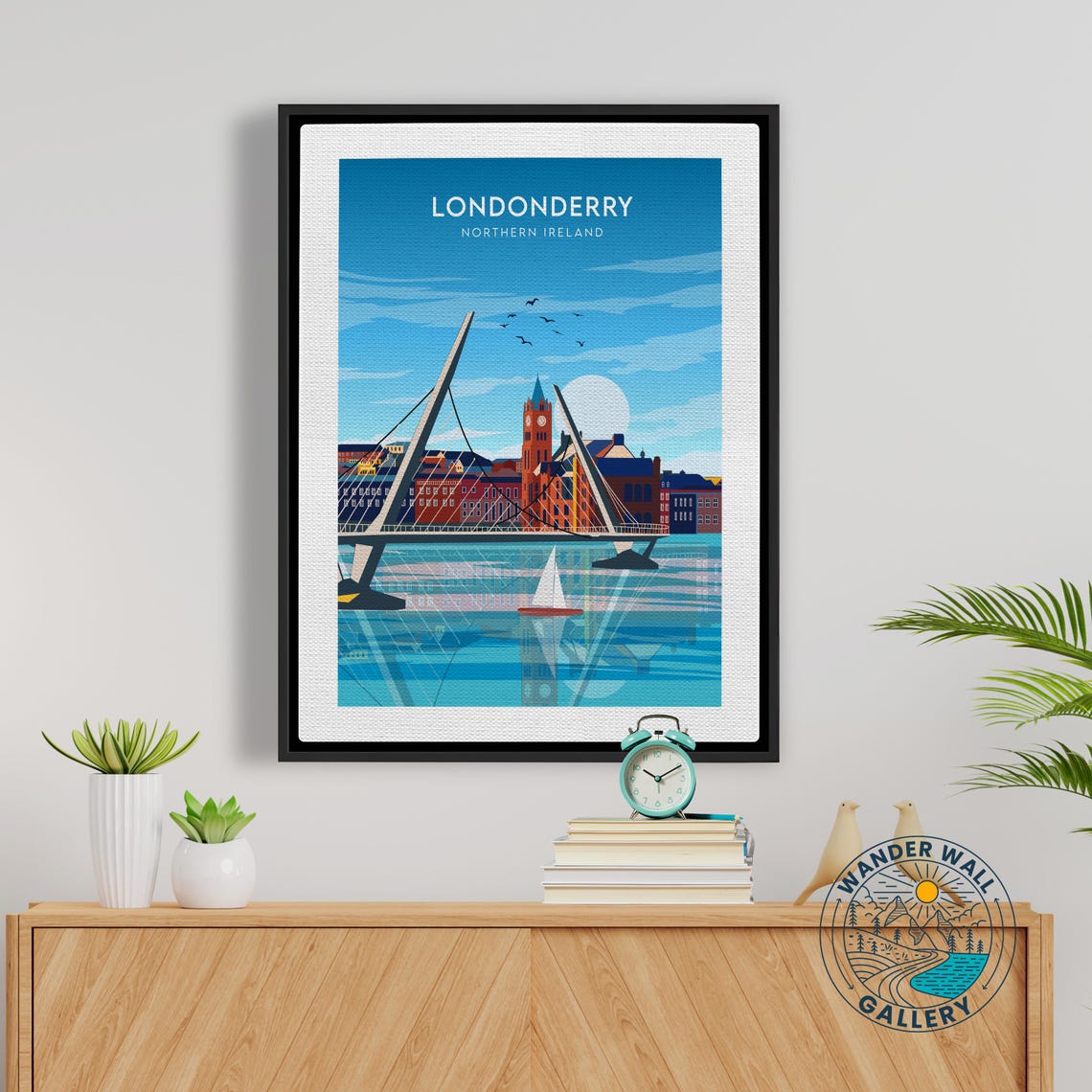 Londonderry Northern Ireland Peace Bridge River Reflections Poster - Image 5