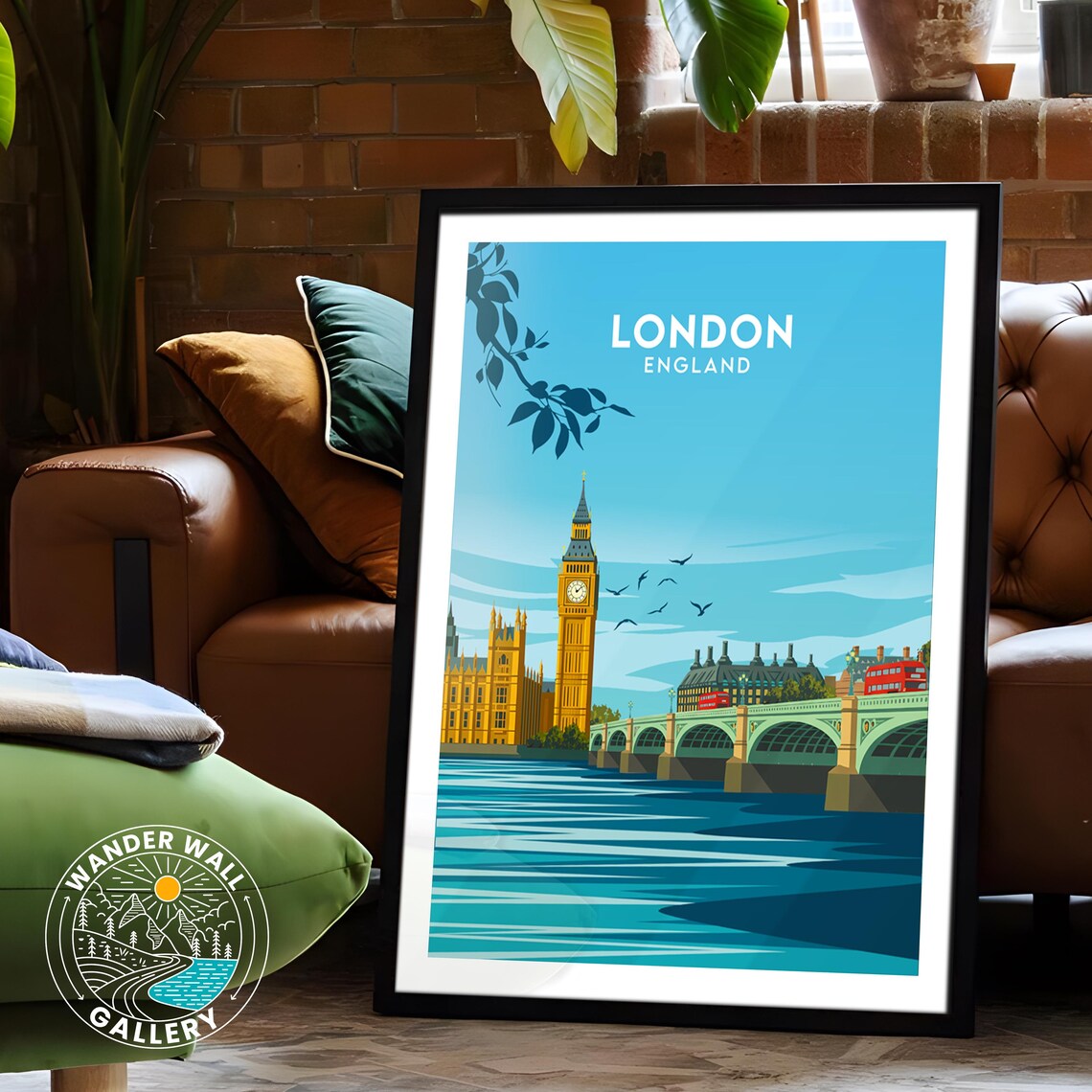 London England Big Ben Westminster Bridge Moonlit River Poster - Image 6