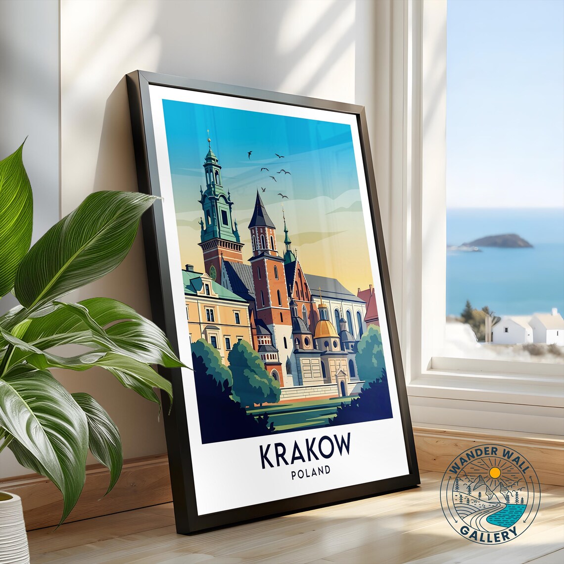 Krakow Poland Historic Cathedral Spires Cityscape Travel Poster - Image 2