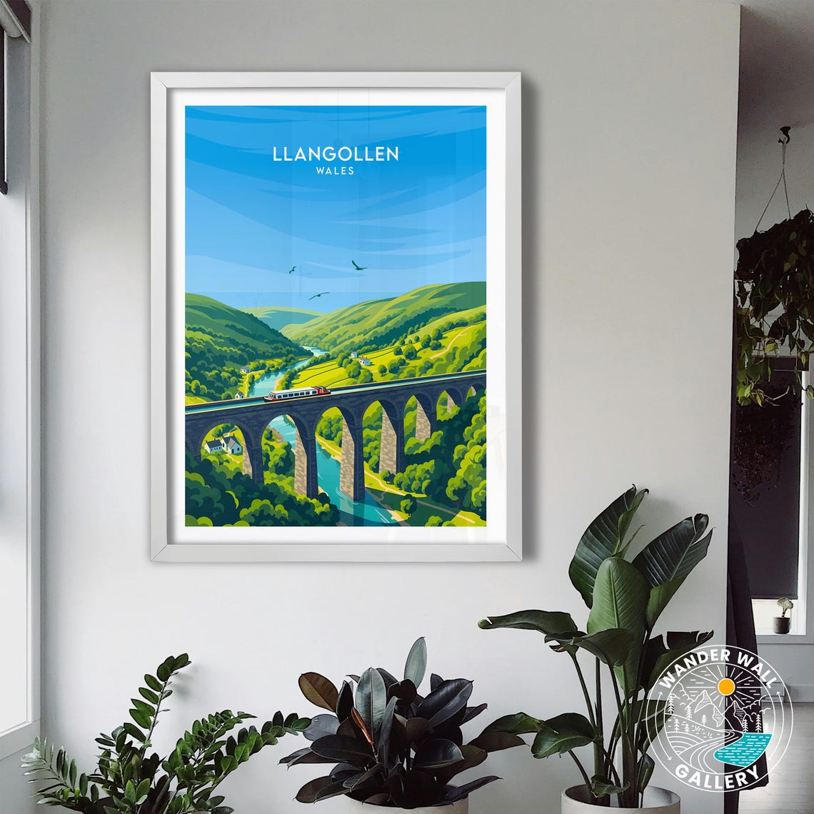 Llangollen Wales Canal Aqueduct Hillside Retro Travel Poster - Image 3