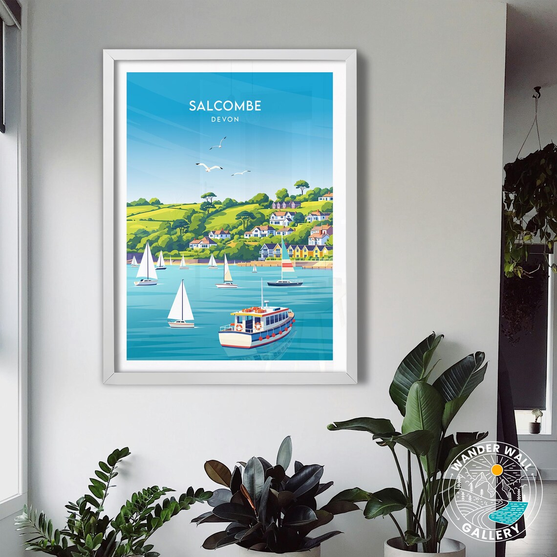 Salcombe Devon Coastal Harbor with Sailboats Vintage Travel Poster - Image 3
