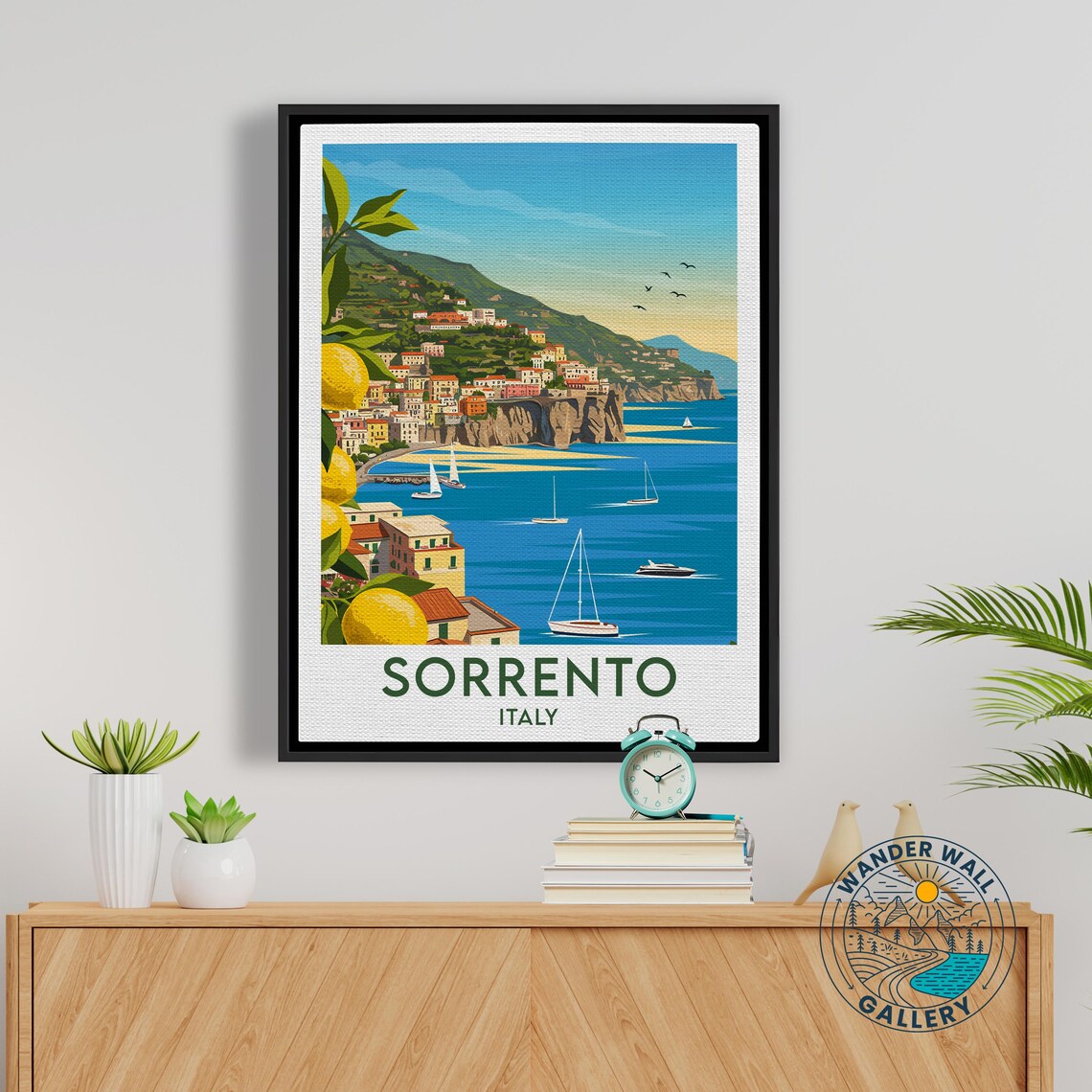 Sorrento Italy Amalfi Coast Cliffs Lemons Sailboats Harbor Poster - Image 5