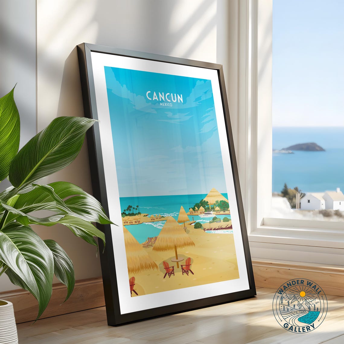 Cancun Mexico Travel Poster Art Print Landscape Beach Mexican Coastal Home Decor Personalized Gift - Image 2