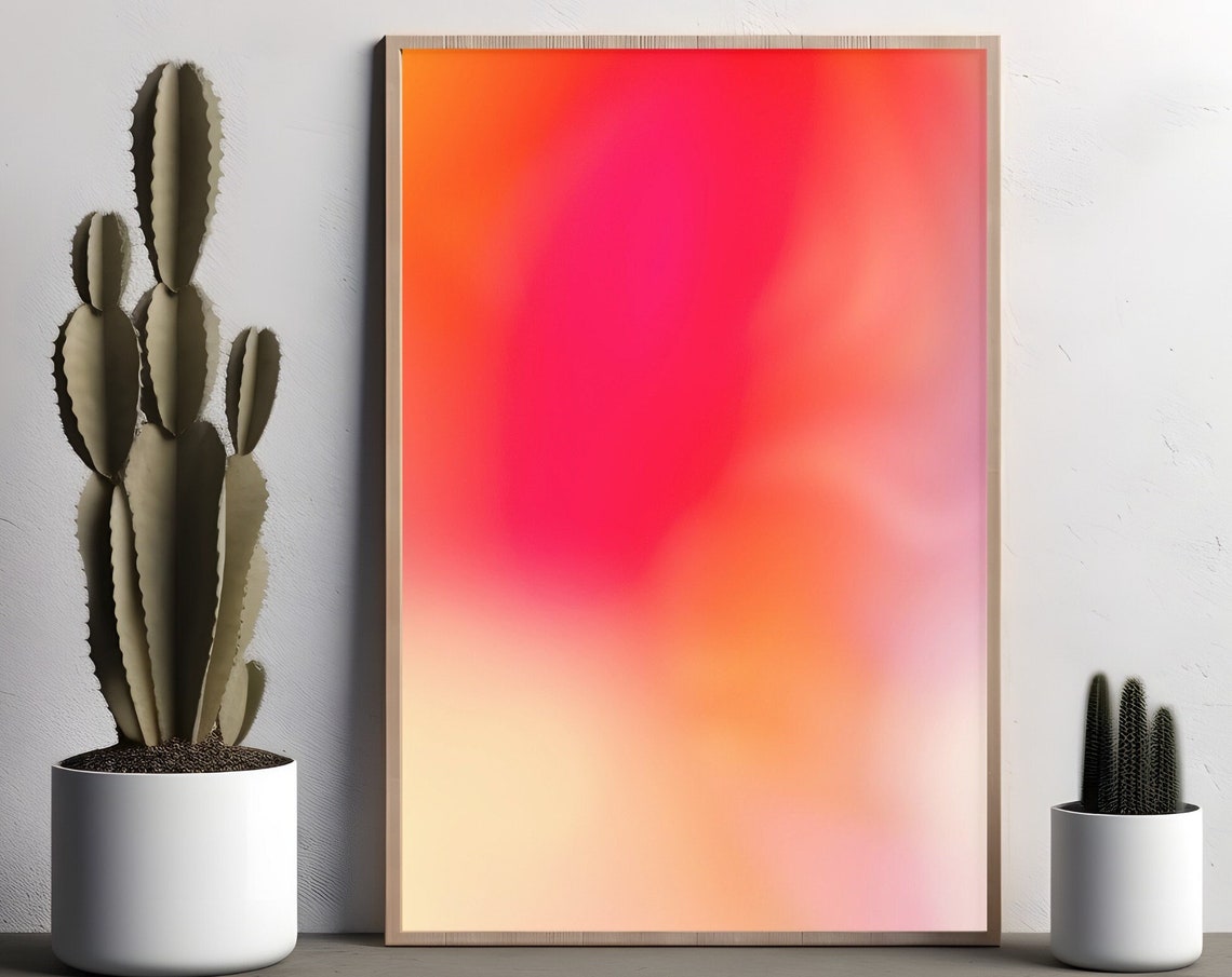 Red Orange Aura Gradient Blur Abstract Fiery Glow Wall Decor Poster - Image 4