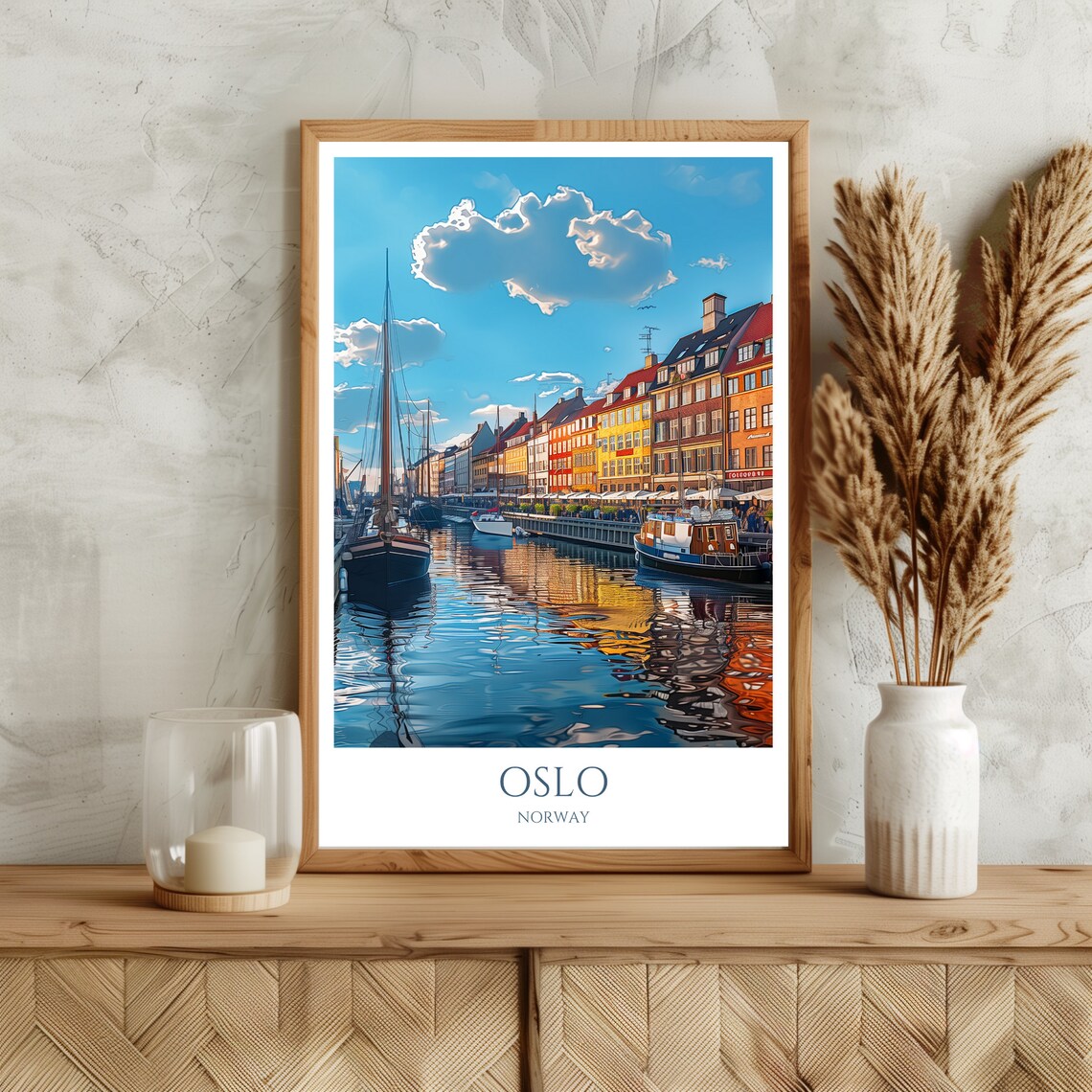 Nyhavn Harbor Copenhagen Denmark Colorful Waterfront Travel Poster - Image 3