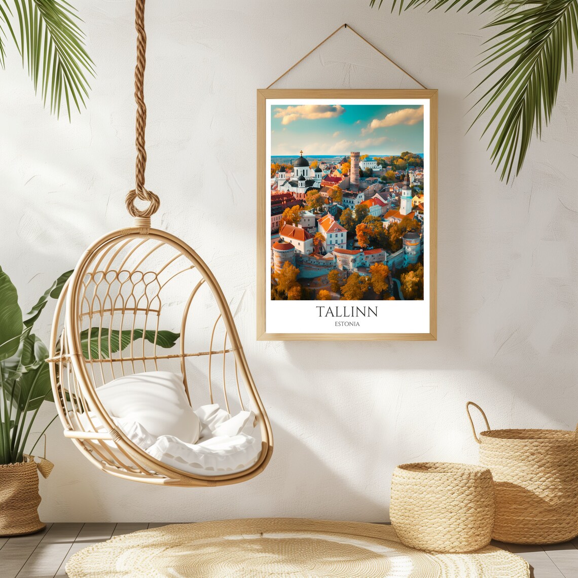 Tallinn Old Town Autumn Aerial View Medieval Estonia Travel Poster - Image 2