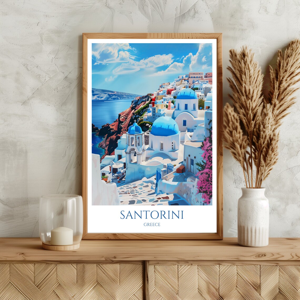 Santorini Travel Poster, Pearl of the Aegean - Image 3