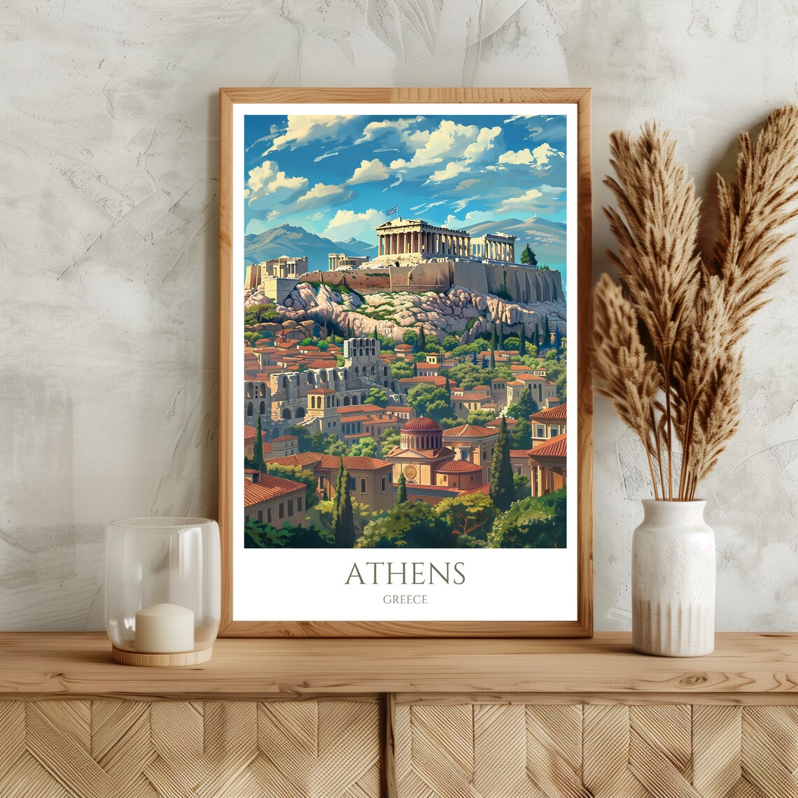 Athens Acropolis Parthenon Ancient Hill Greece Travel Poster - Image 3