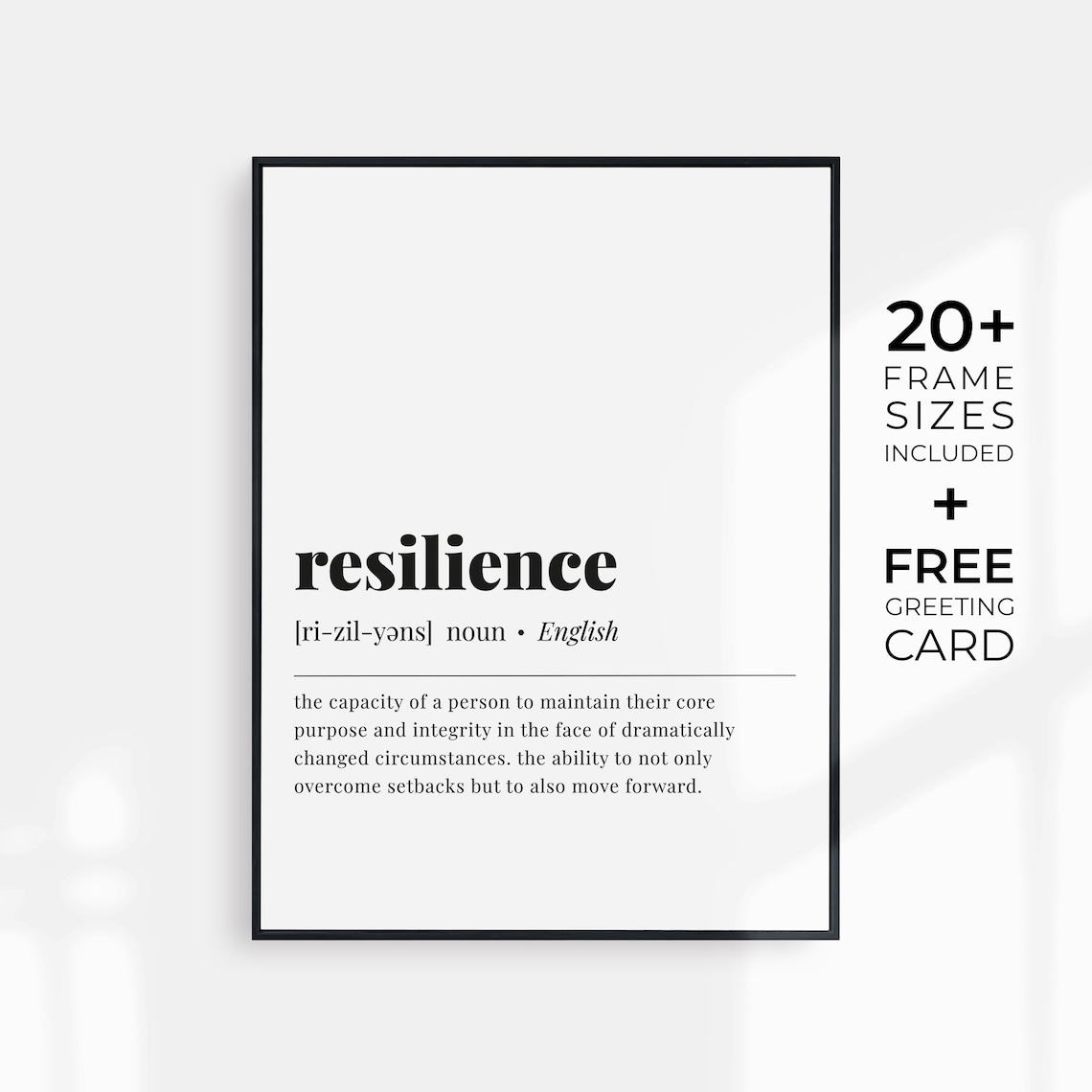Resilience Definition Motivational Office Art Print